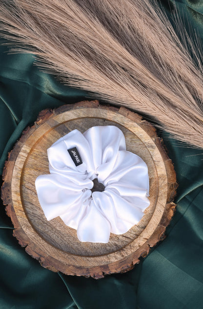SCRUNCHIE |  WHITE COLOUR  | SATIN FABRIC
