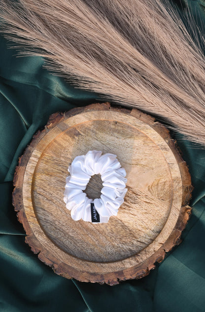 SCRUNCHIE |  WHITE COLOUR  | SATIN FABRIC