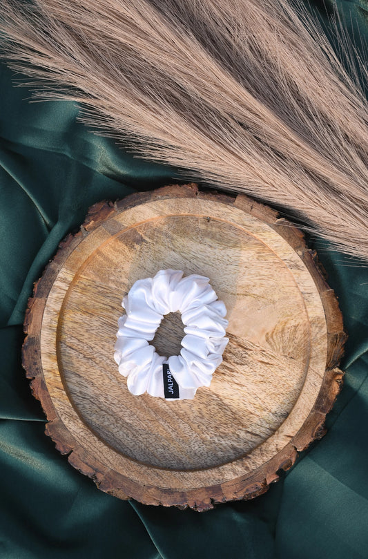 SCRUNCHIE |  WHITE COLOUR  | SATIN FABRIC