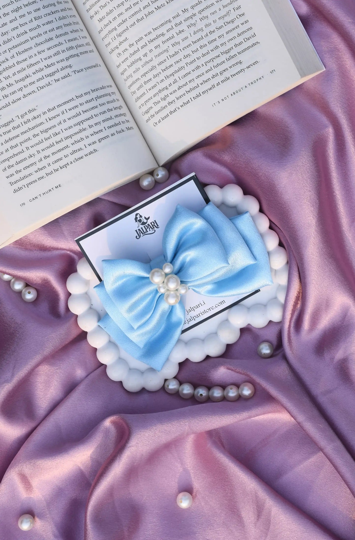 TRIPLE-LAYER-BOW-SKY-BLUE-SATIN-FABRIC