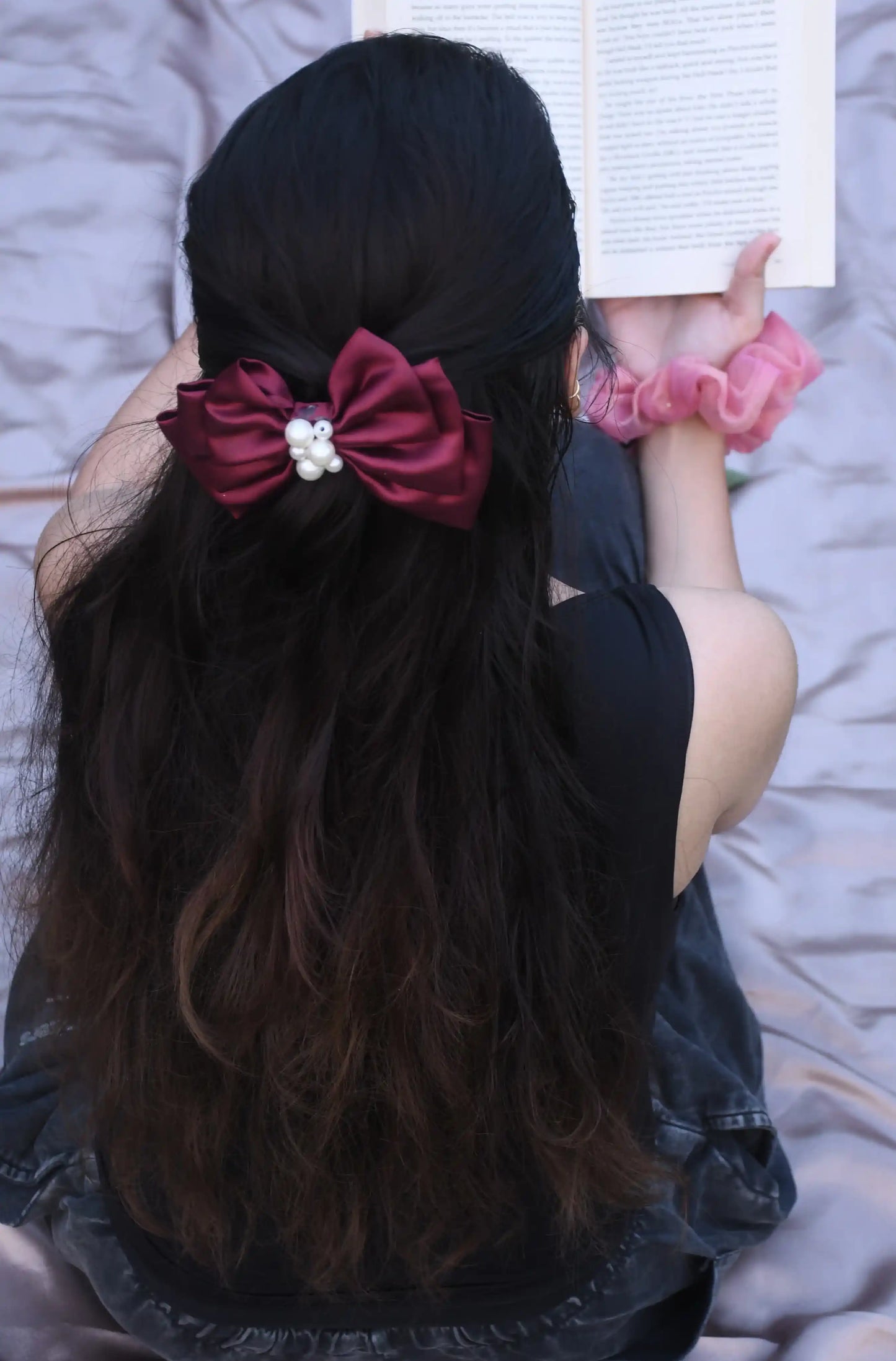 TRIPLE LAYER BOW | SATIN FABRIC