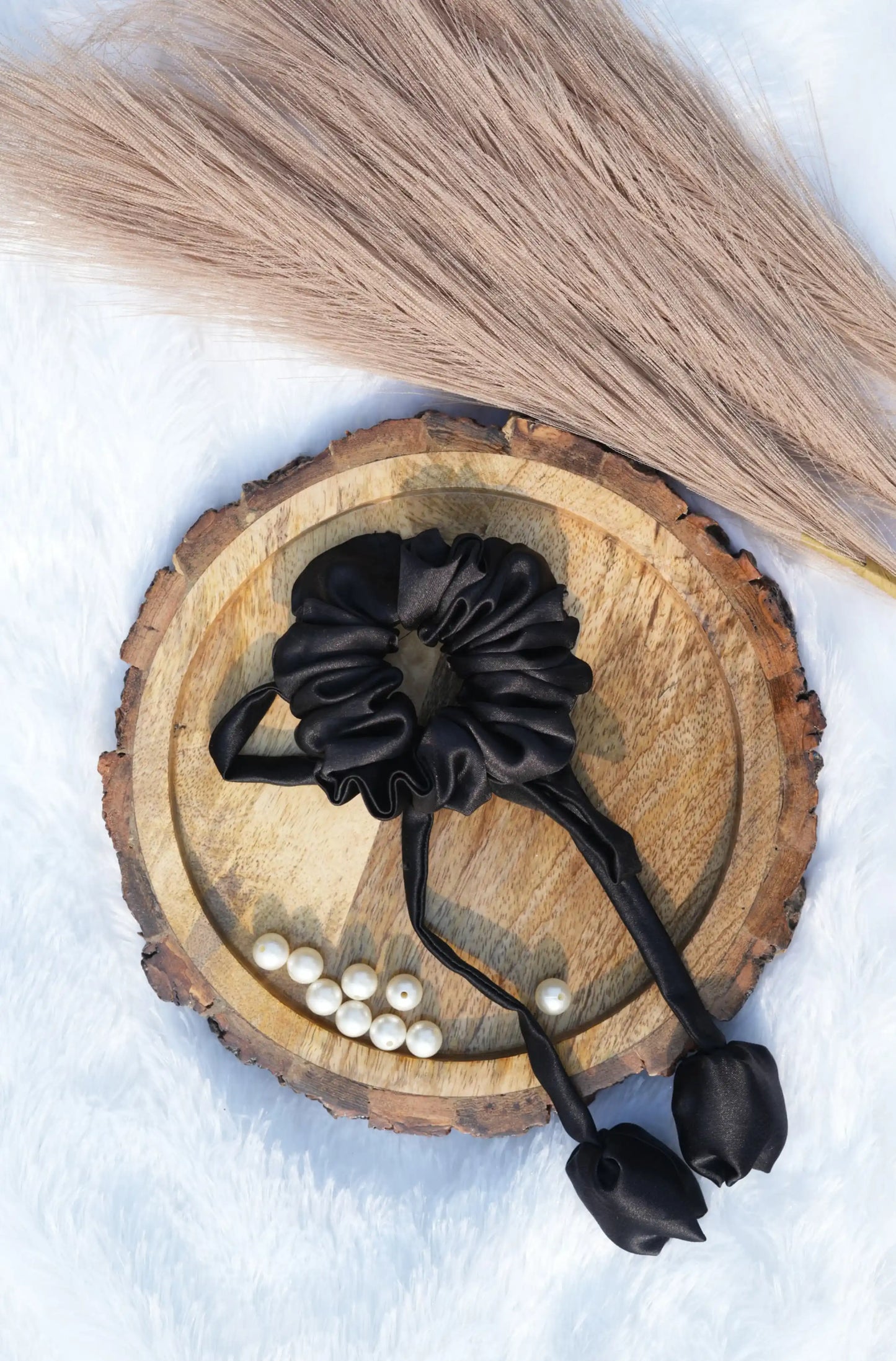 tulip-scrunchies-black-satin-fabric