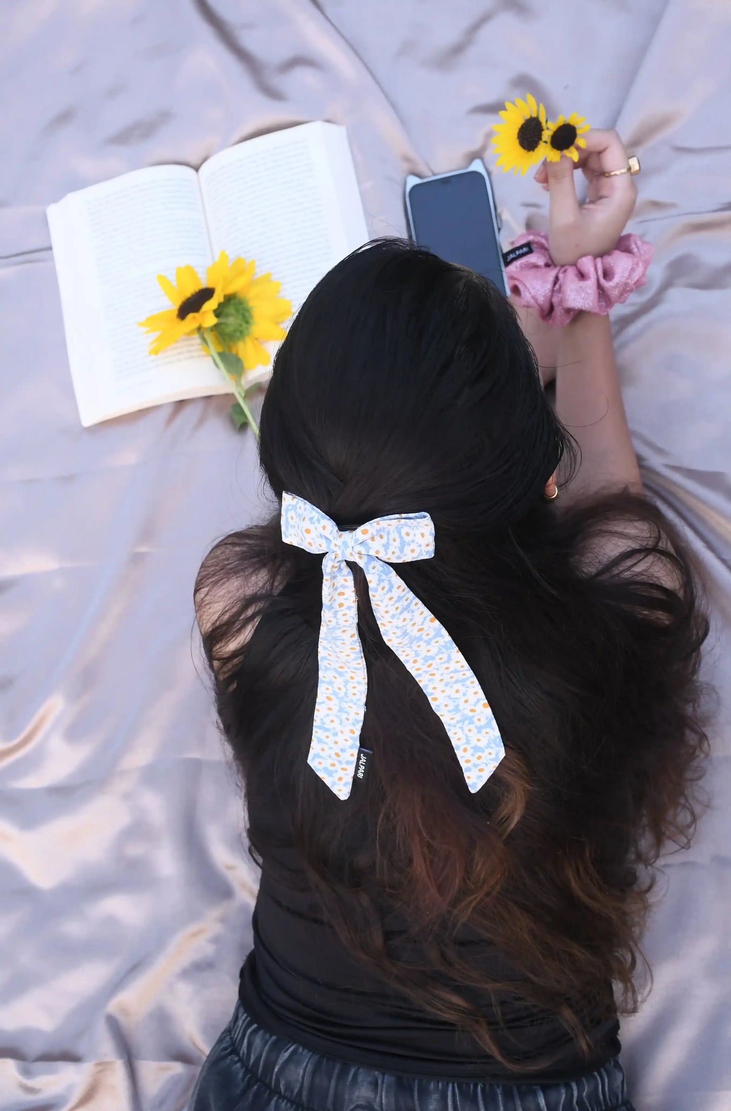 BOW WITH LONG TAIL | PRINTED COTTON FABRIC