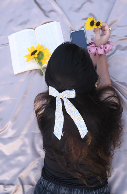 BOW WITH LONG TAIL | PRINTED COTTON FABRIC