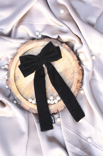 BOW WITH LONG TAIL | VELVET FABRIC