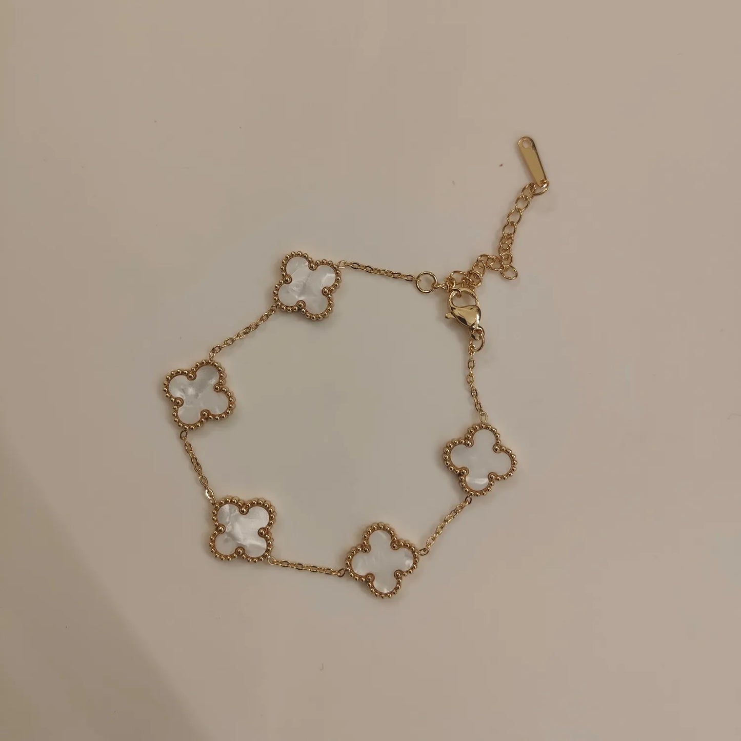 WHITE CLOVER CHAIN BRACELET | JP-CB-0018 | ANTI-TARNISH