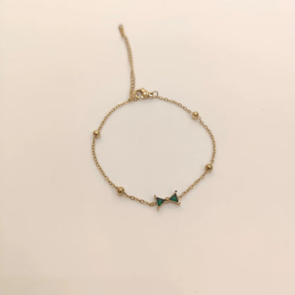 GREEN BOW CHAIN BRACELET | JP-CB-0007 | ANTI-TARNISH